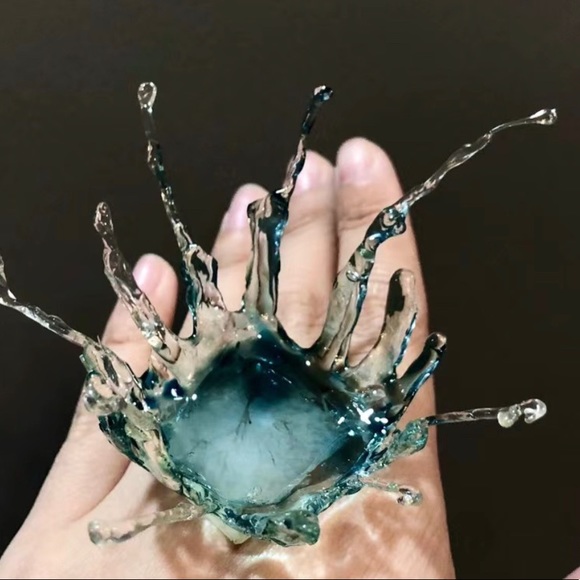 **SOLD** ✨Azure Glass Wave Home Decor 🌊 - Picture 2 of 2